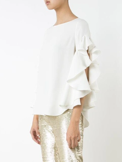 Shop Carolina Herrera Ruffled Sleeves Blouse In White