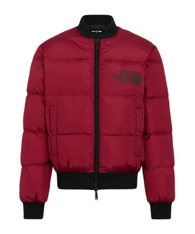 Dsquared2 Easy Down Bomber Jacket In Red