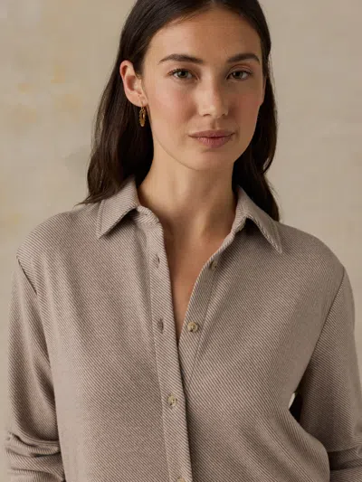 Faherty Legend Sweater Shirt In Timber Twill