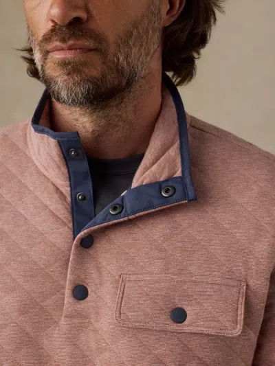 Faherty Epic Quilted Fleece Pullover In Pink