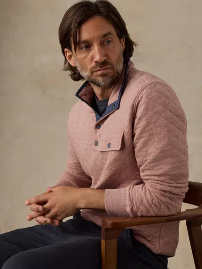 Faherty Epic Quilted Fleece Pullover In Pink
