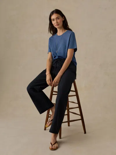 Faherty Cotton Twill Drawstring Pants In Black