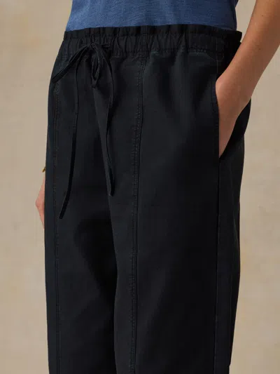 Faherty Cotton Twill Drawstring Pants In Black