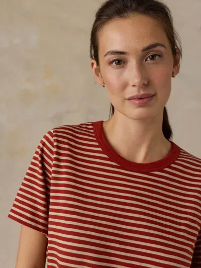 Faherty Sunwashed Regenerative T-shirt In Red