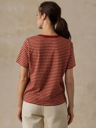 Faherty Sunwashed Regenerative T-shirt In Red