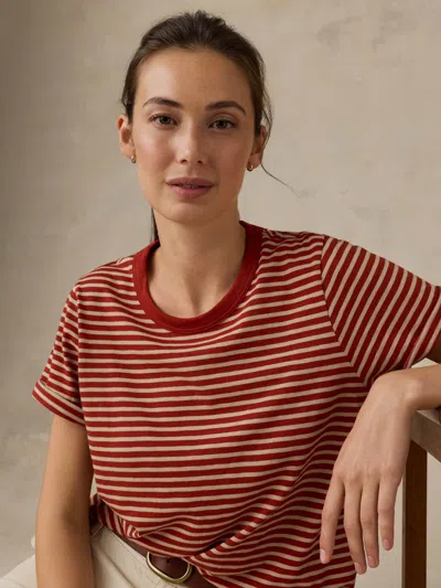 Faherty Sunwashed Regenerative T-shirt In Red