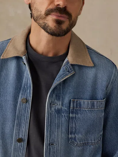 Faherty High Ridge Twill Studio Jacket In Blue