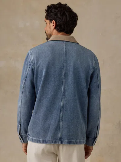 Faherty High Ridge Twill Studio Jacket In Blue