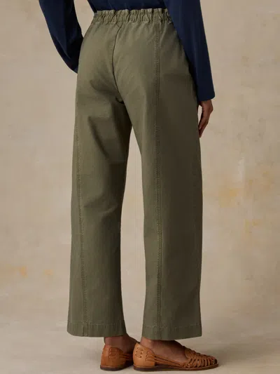 Faherty Cotton Twill Drawstring Pants In Olive