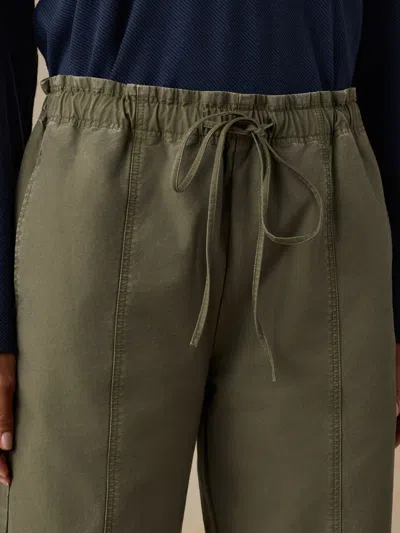 Faherty Cotton Twill Drawstring Pants In Olive