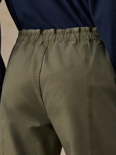 Faherty Cotton Twill Drawstring Pants In Olive