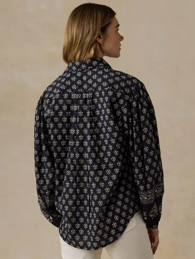 Faherty Suki Blouse In Eclipse Blossom