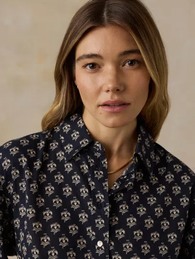 Faherty Suki Blouse In Eclipse Blossom