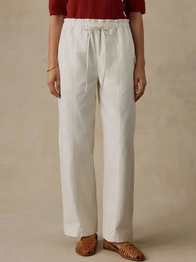 Faherty Cotton Twill Drawstring Pants In White