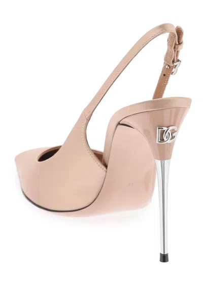 Dolce & Gabbana Satin Metallic-stiletto Slingback Pumps In Multi