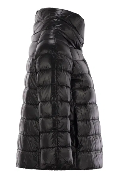 Herno Mini Cape With Jewelled Sleeves In Black