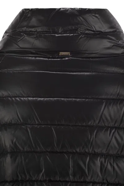 Herno Mini Cape With Jewelled Sleeves In Black