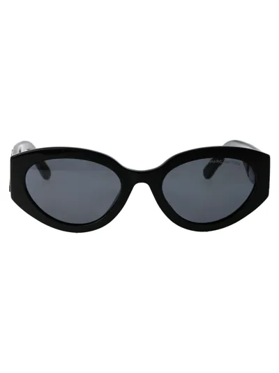Marc Jacobs Black White Acetate Sunglasses In Multi