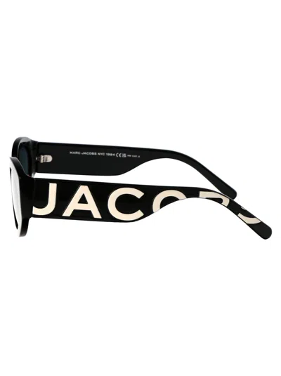 Marc Jacobs Black White Acetate Sunglasses In Multi