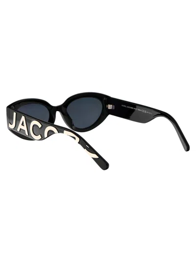 Marc Jacobs Black White Acetate Sunglasses In Multi