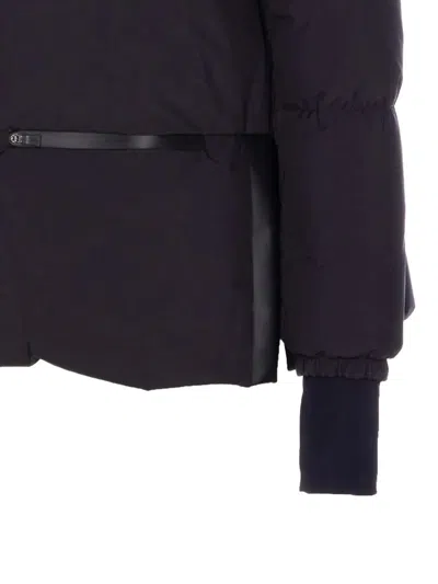 Herno Quilted Polyester Microfiber Jacket With Zip In Blue