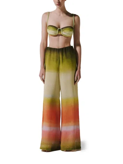 Baobab Weite Hose Mit Elastischem Bund In Green