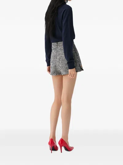 Versace Wool Bouclé Shorts In Gold