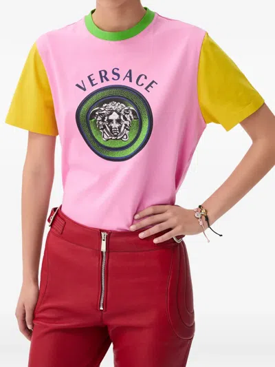 Versace Printed Cotton-jersey T-shirt In Multi