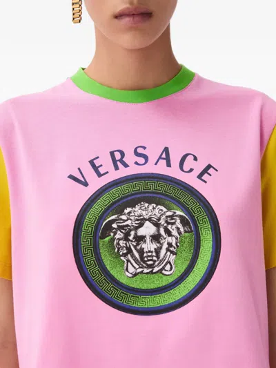 Versace Printed Cotton-jersey T-shirt In Multi