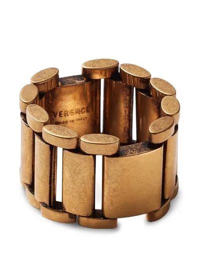 Versace Link Ring In Gold