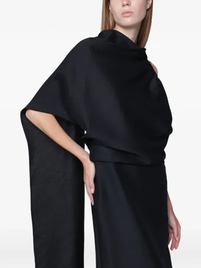 Rohe One Drape Shoulder Open Back Dress In Blue