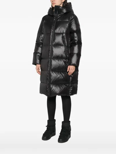 Peuterey Tailored Black Coat With Structured Design In Black