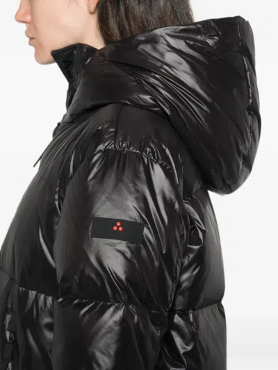 Peuterey Tailored Black Coat With Structured Design In Black