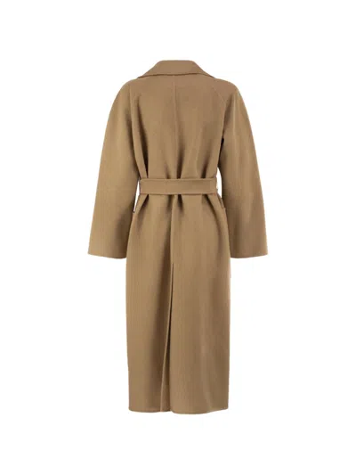 Max Mara Long Camel Robe Coat In Brown