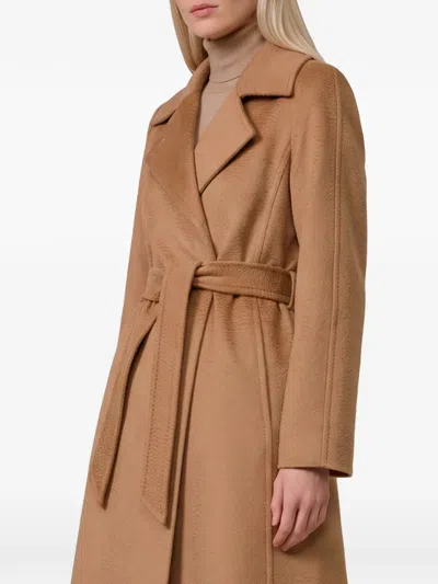 Max Mara Manuela Belted Coat In Nude
