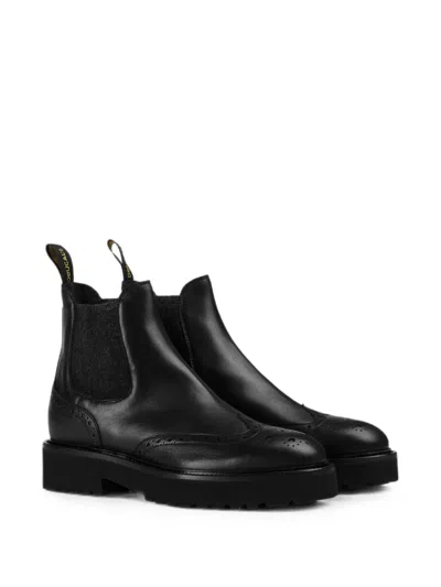 Doucal's Brogue-detail Ankle Boots In Black