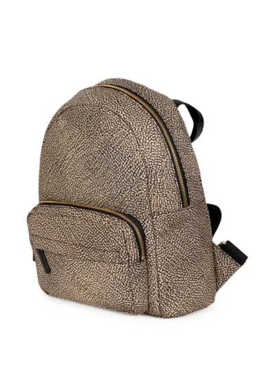 Borbonese Medium Op Naturale Backpack In Brown