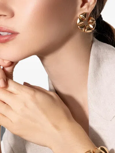 Vhernier 18k Rose Gold Triangular Elements Earrings In Yellow