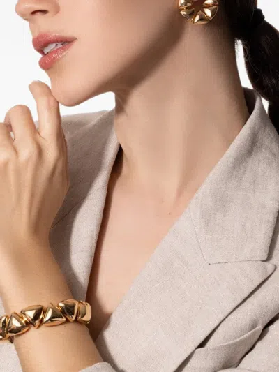 Vhernier 18k Rose Gold Triangular Elements Earrings In Yellow