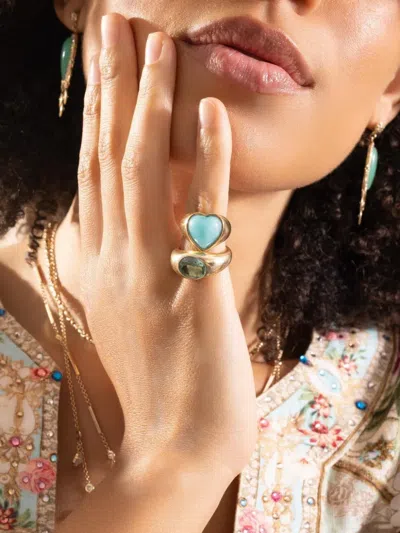 Jacquie Aiche Emerald Oval Dome Ring In Multi