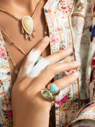 Jacquie Aiche Emerald Oval Dome Ring In Multi