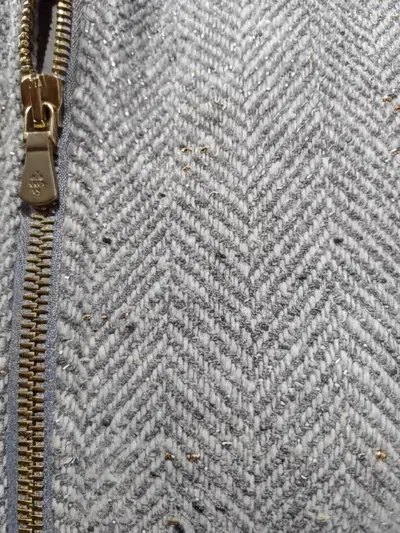 Eleventy Herringbone-pattern Single-breasted Coat In Gray