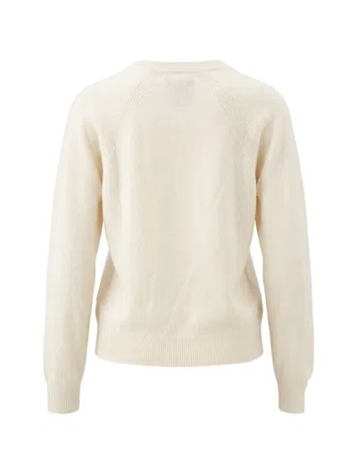 Sa Su Phi Raglan-sleeve V-neck Sweater In White