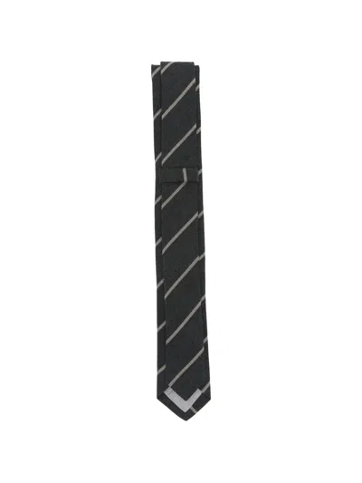 Eleventy Diagonal-stripe Tie In Black