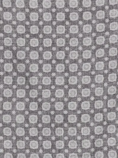 Eleventy Geometric-pattern Pocket Square In Gray
