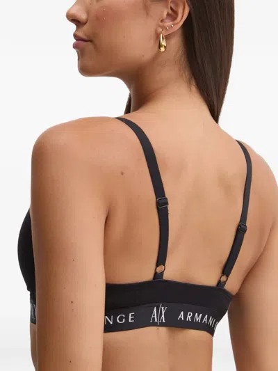 Armani Exchange Logo-tape Triangle Bra In Multi
