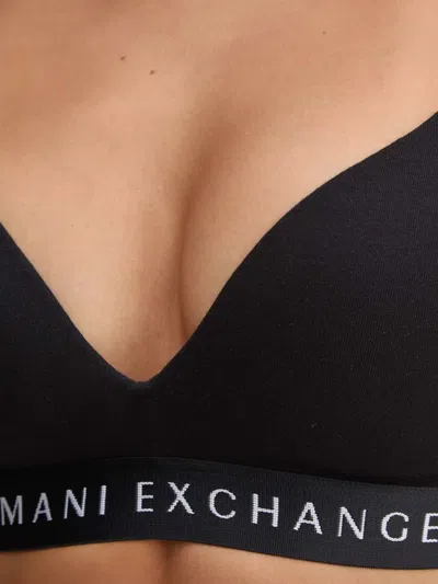 Armani Exchange Logo-tape Triangle Bra In Multi