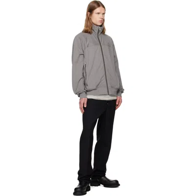 Rick Owens Grey Zip Up Solid Sweatshirt In Gray