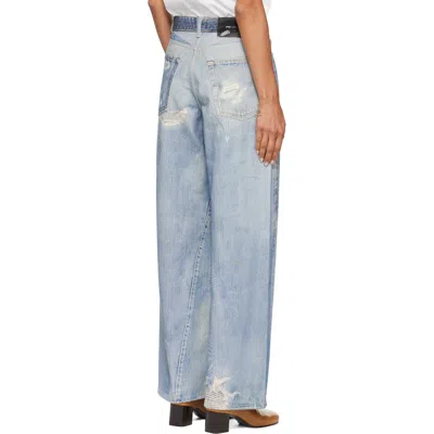 Our Legacy High Waist Boyfriend Jeans With Distressed Finish In Digital Denim Print