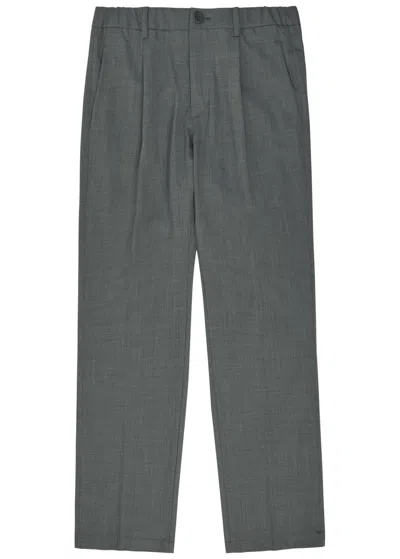 Herno Grey Polyester Wool Elastane Pants In Gray